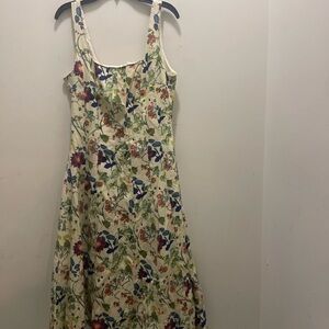 Christian Lacroix Linen Blend Floral Sun Dress